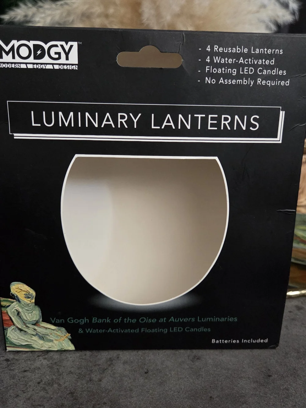 Van Gogh Luminary Lantern Set w/ LED Candles | Mood Lighting | Open Box